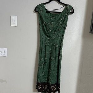 Never Worn-Lafayette 148 New York Green and Black Midi Dress